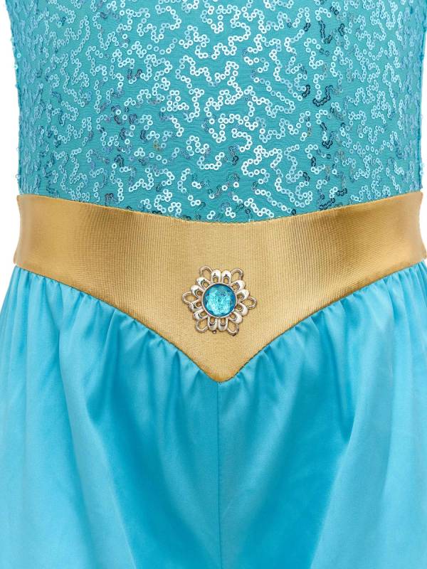 Girls Arabian Princess Costume One-piece Sleeveless Sequins Jumpsuit thumb