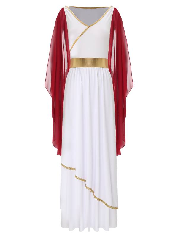 Women V Neck Sleeveless Toga Greek Goddess Costume Maxi Dress thumb