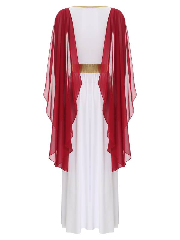 Women V Neck Sleeveless Toga Greek Goddess Costume Maxi Dress thumb