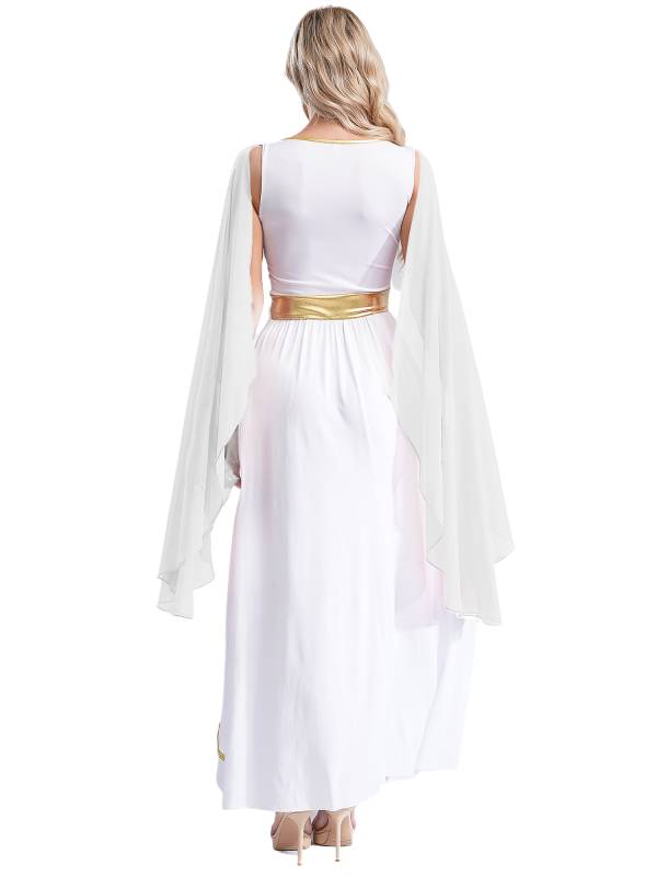 Women V Neck Sleeveless Toga Greek Goddess Costume Maxi Dress thumb