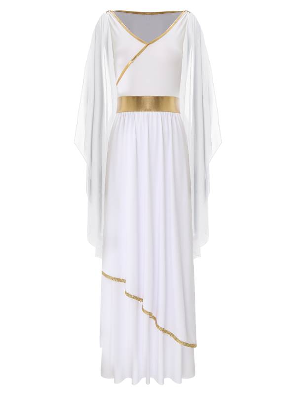 Women V Neck Sleeveless Toga Greek Goddess Costume Maxi Dress thumb