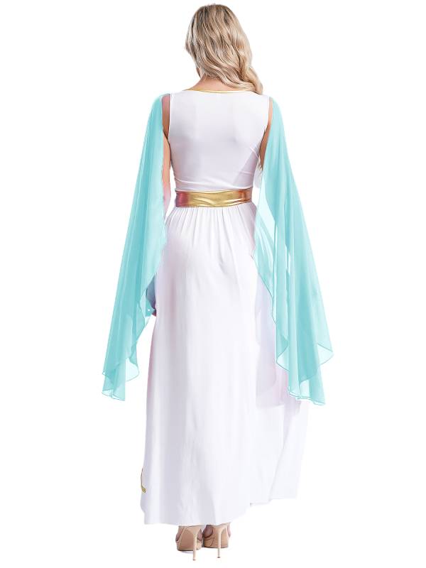 Women V Neck Sleeveless Toga Greek Goddess Costume Maxi Dress thumb