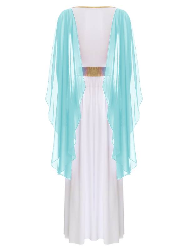 Women V Neck Sleeveless Toga Greek Goddess Costume Maxi Dress thumb