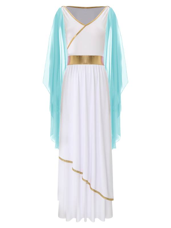 Women V Neck Sleeveless Toga Greek Goddess Costume Maxi Dress thumb