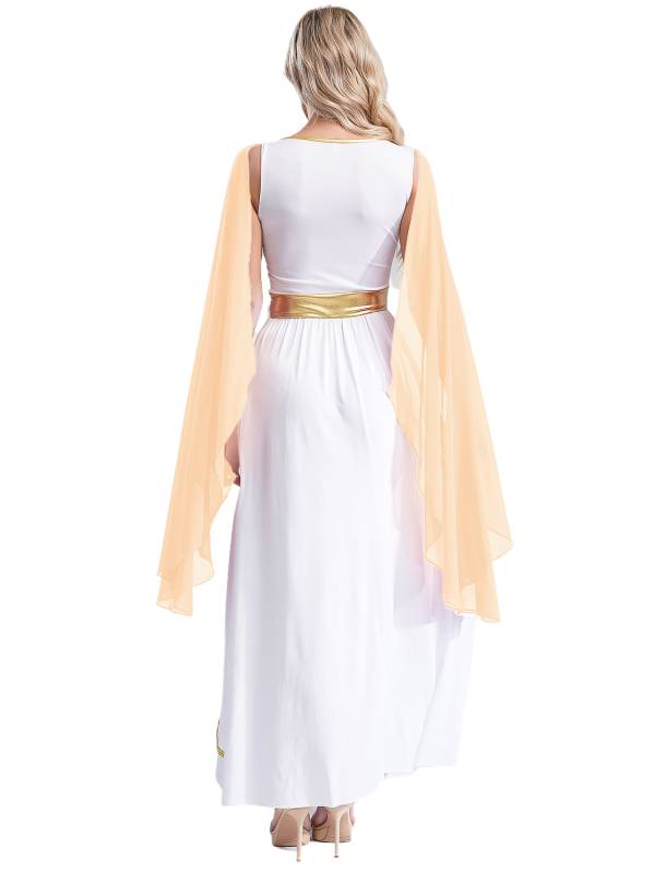 Women V Neck Sleeveless Toga Greek Goddess Costume Maxi Dress thumb