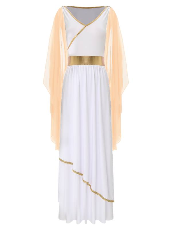 Women V Neck Sleeveless Toga Greek Goddess Costume Maxi Dress thumb