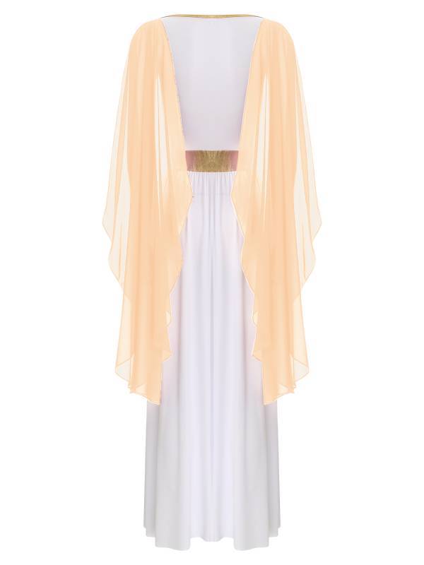 Women V Neck Sleeveless Toga Greek Goddess Costume Maxi Dress thumb