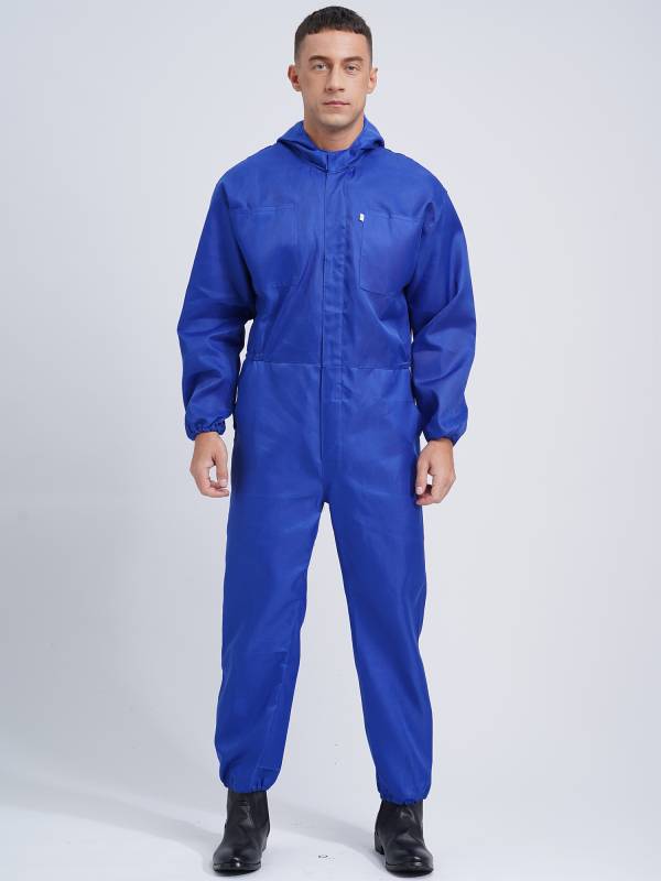 Men Dustproof Long Sleeve Front Zipper Overalls Jumpsuit thumb