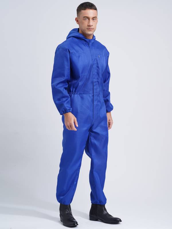 Men Dustproof Long Sleeve Front Zipper Overalls Jumpsuit thumb