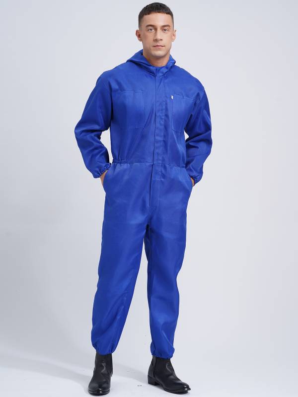 Men Dustproof Long Sleeve Front Zipper Overalls Jumpsuit thumb