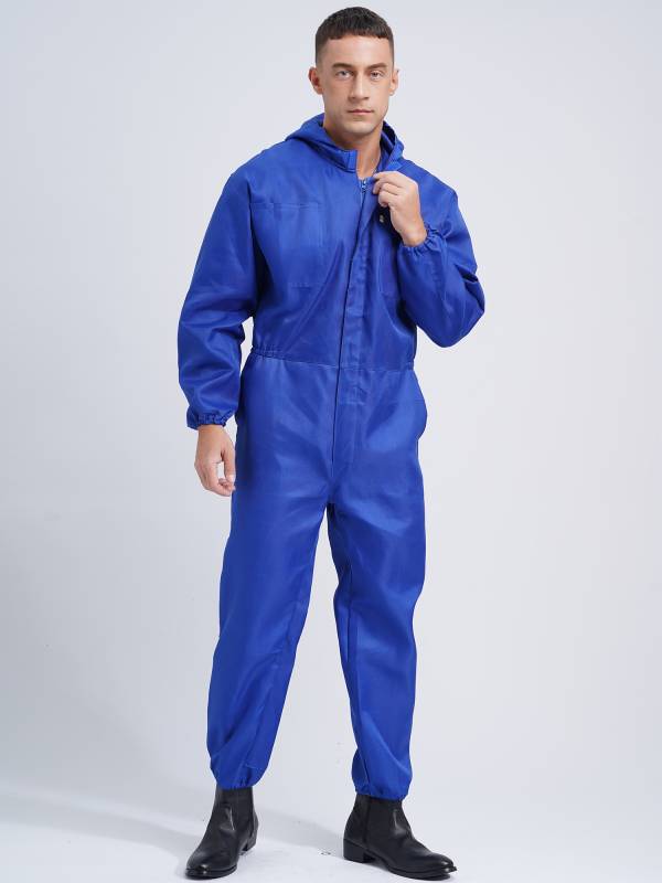 Men Dustproof Long Sleeve Front Zipper Overalls Jumpsuit thumb