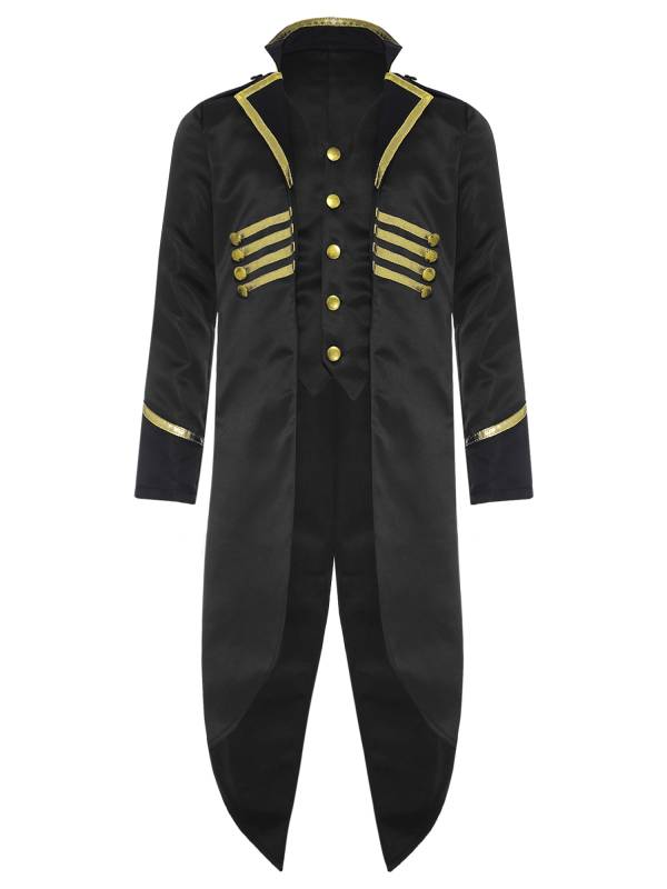 Kids Boys Medieval Steampunk 2-in-1 Long Sleeve Tailcoat thumb