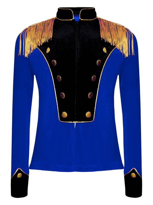 Kids Halloween Circus Ringmaster Costume Long Sleeve Tassel Velvet Jacket thumb