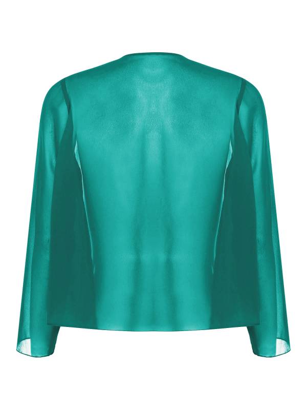 Women Sequins Rhinestones Long Sleeve Open Front Bolero Jackets thumb