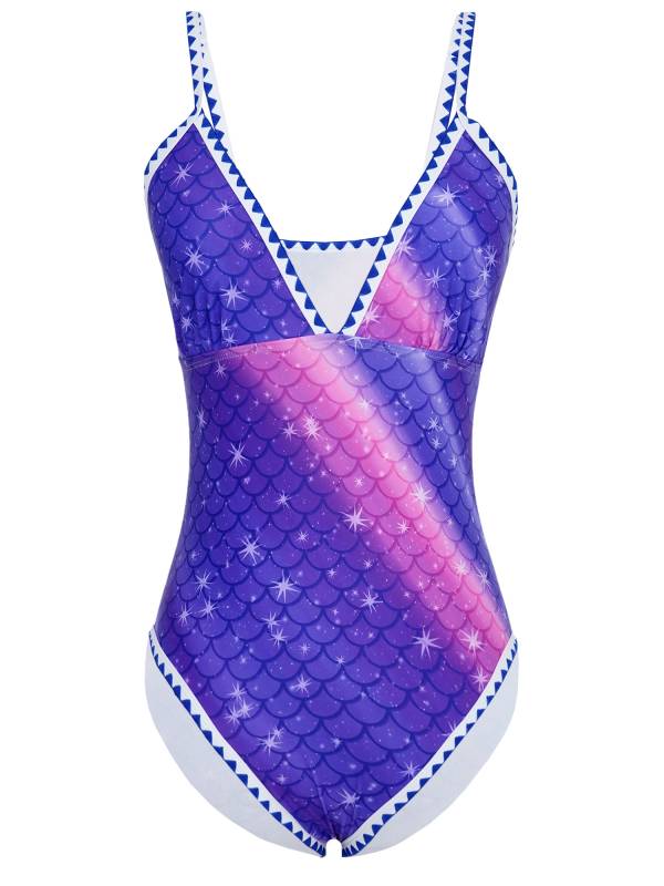 Women Deep V Neck Sleeveless High Cut One Piece Swimsuit thumb