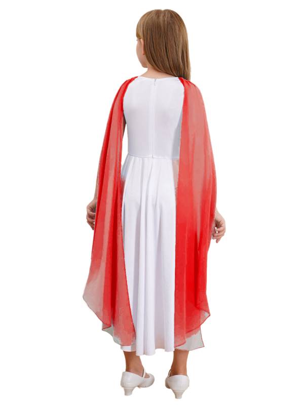 Kids Girls Sleeveless Shawl Flowy Hi-Lo Dress Halloween Greek Toga Costume thumb