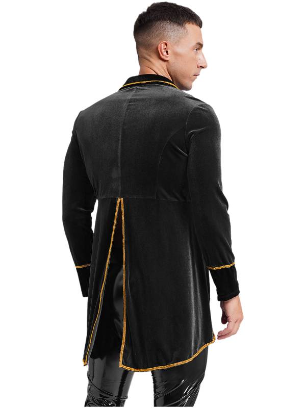 Men Velvet Long Sleeve Lapel Blazers Jacket for Halloween thumb