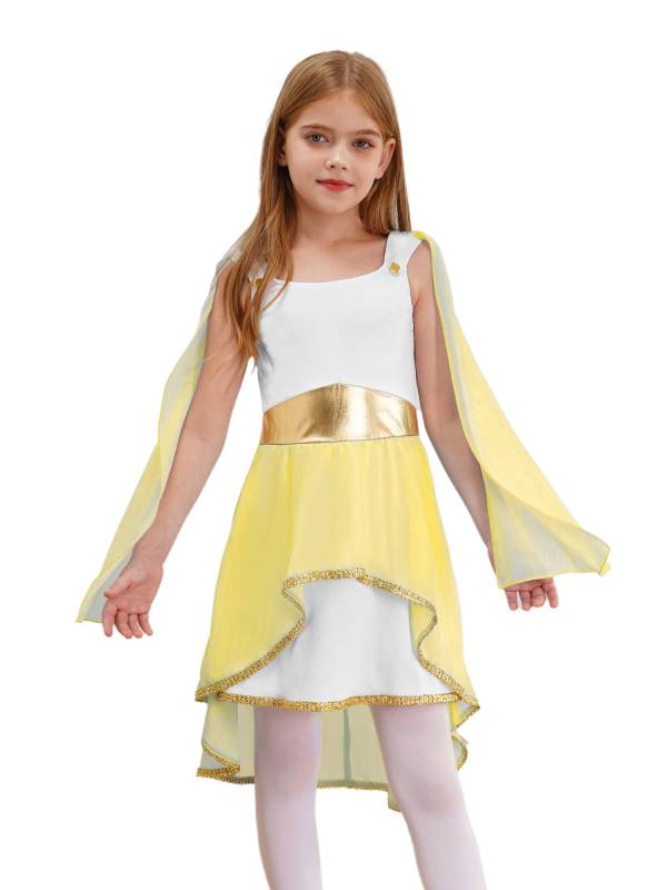 Girl Sleeveless Asymmetrical Dress Halloween Greek Toga Costume thumb