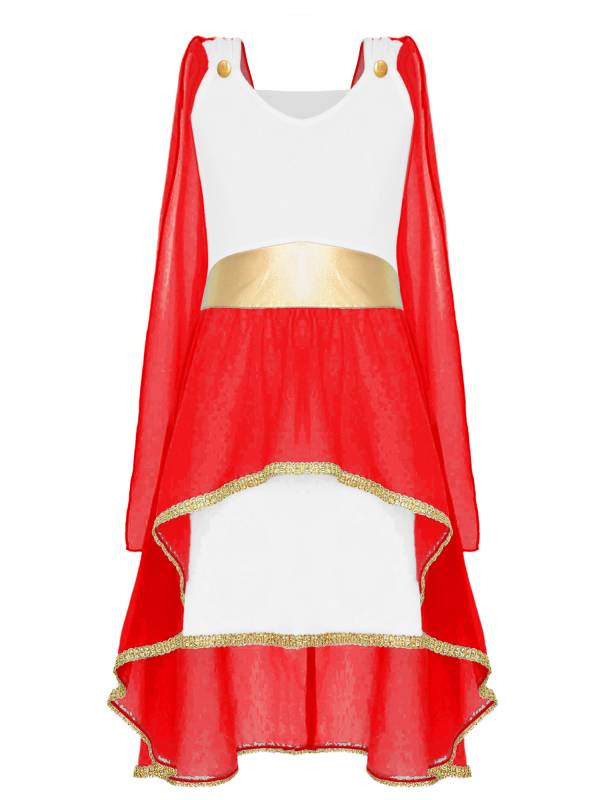 Girl Sleeveless Asymmetrical Dress Halloween Greek Toga Costume thumb