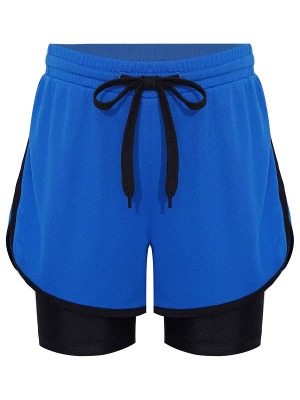 Kids Boys Solid Quick Drying Breathable Drawstring Sports Shorts thumb