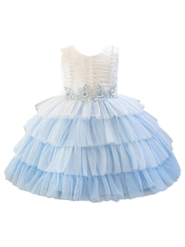 Baby/Toddler Girl Sleeveless Flower Beaded Tutu Dress for Birthday Party thumb