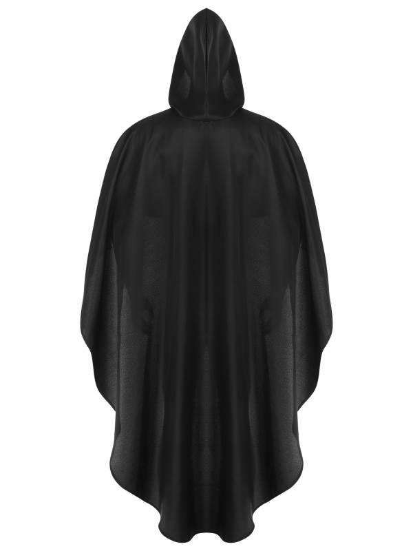 Men Halloween High-low Hem Hooded Cloak Vampire Wizard Gothic Costume thumb