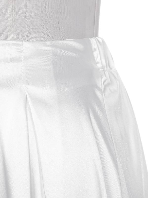 Women Satin High Waist Solid Color A-line Skirt for Evening Party thumb