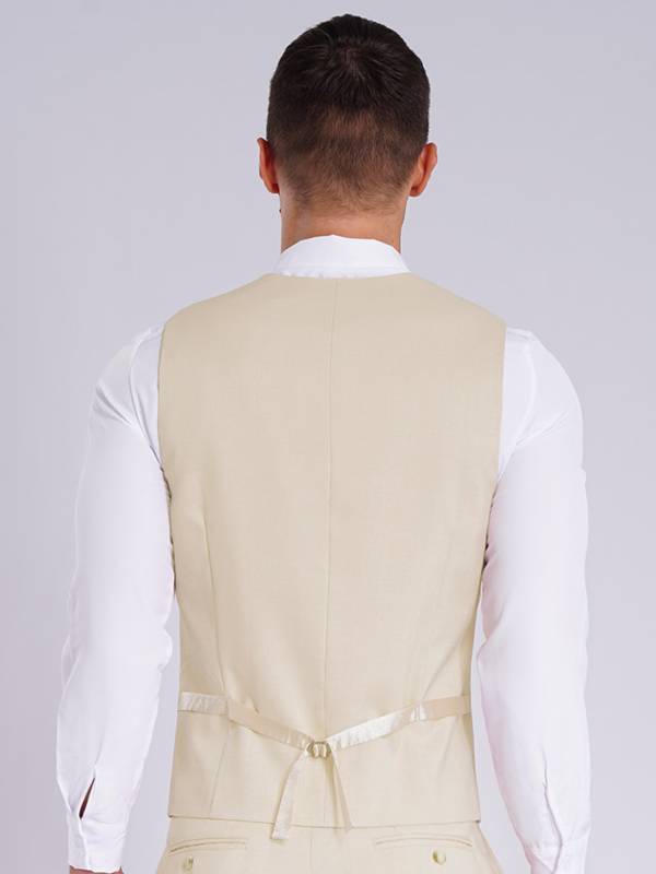 Men Sleeveless V Neck Button-up Groomsmen Waistcoat thumb