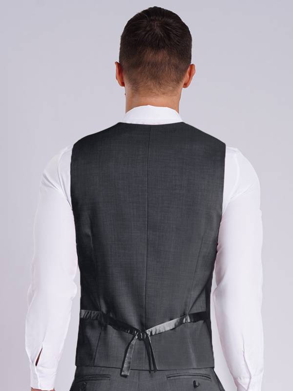 Men Sleeveless V Neck Button-up Groomsmen Waistcoat thumb