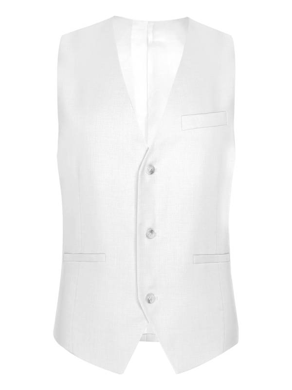 Men Sleeveless V Neck Button-up Groomsmen Waistcoat thumb