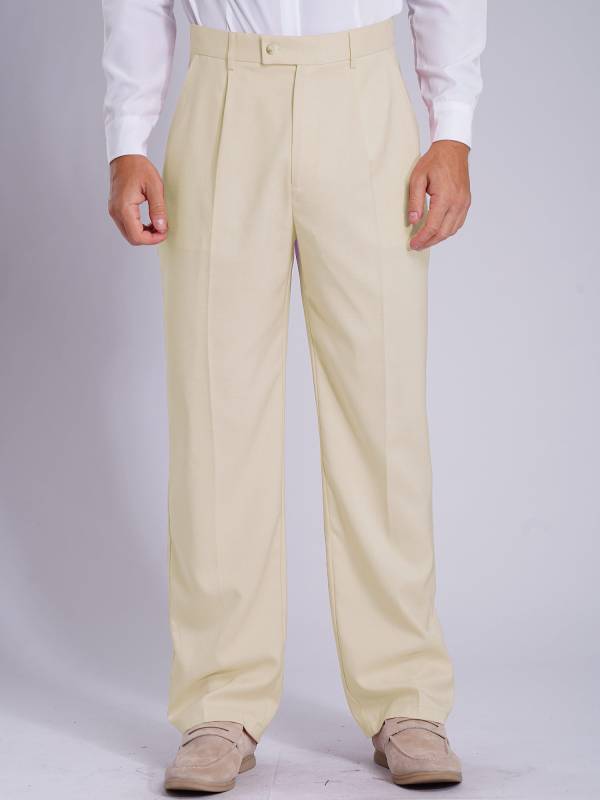 Men Side Pockets Solid Color Straight Pants for Wedding thumb