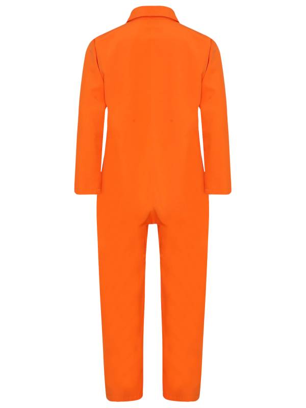 Kids Long Sleeve Solid Color Prisoner Costume Jumpsuit thumb