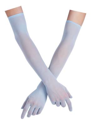 Women 1 Pair See Through Full Finger Long Gloves for Sun Protection back image