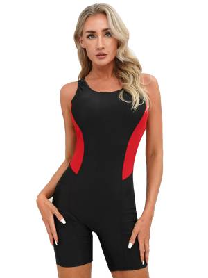 Women Sleeveless Removable Pads One-piece Swimsuit front image