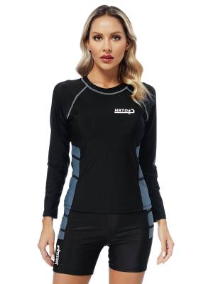 Women 2pcs Swimsuit Long Sleeve Rash Guard Sets front image