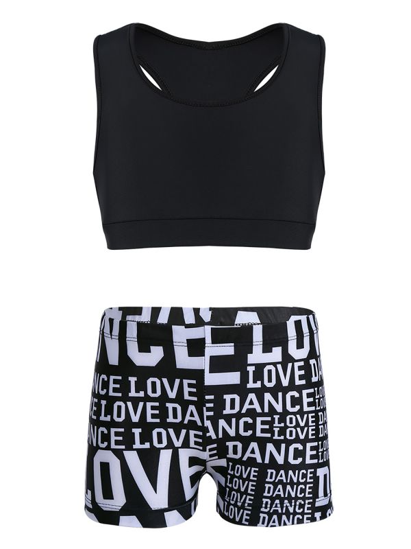 Kids Girls 2pcs Tank Top and Letters Printed Bottoms Sport Set thumb