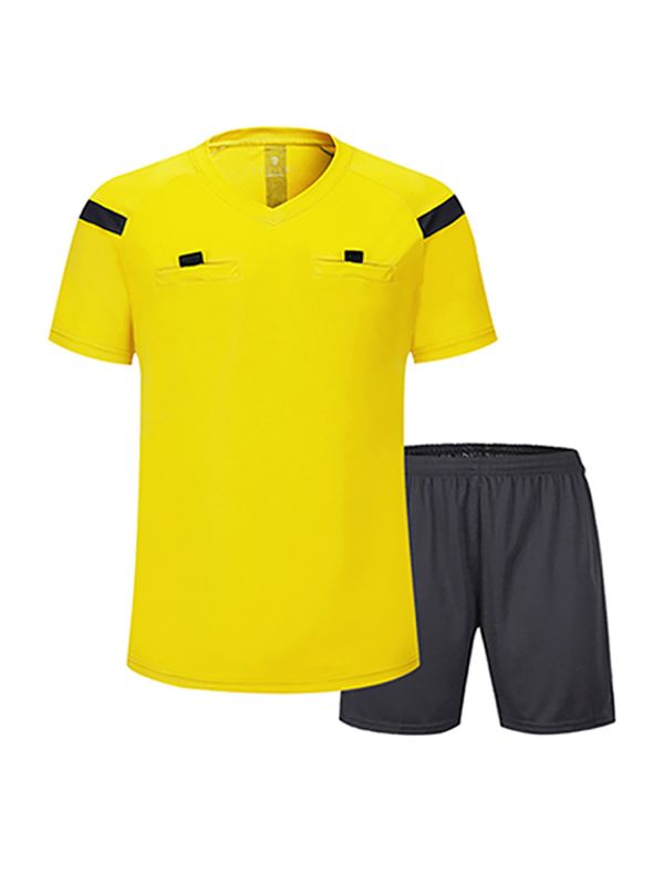 Men Two-Piece Short Sleeve T-shirt with Shorts Soccer Referee Uniform thumb