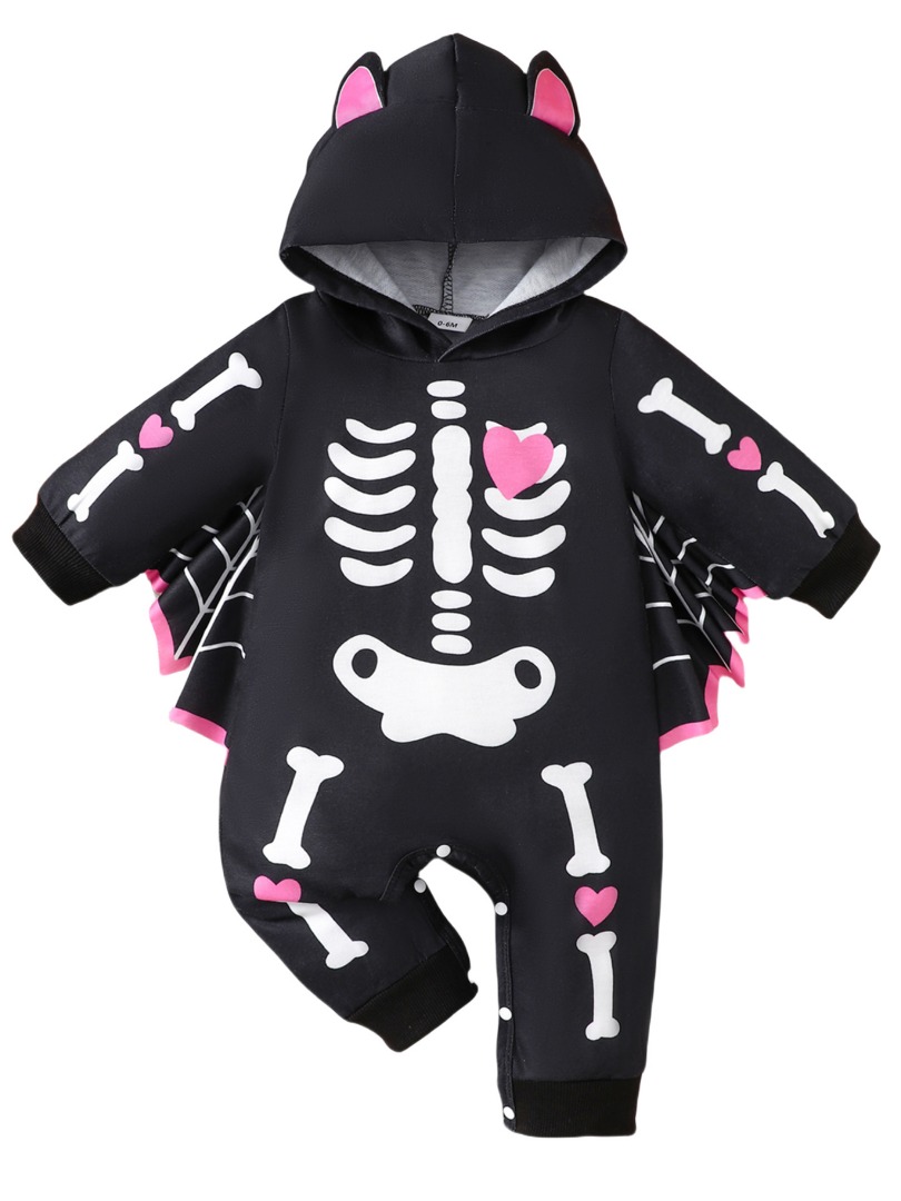 Baby Halloween Skeleton Print Jumpsuit