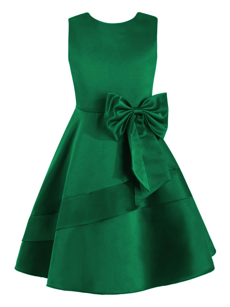 Bowknot Satin A-line Dress