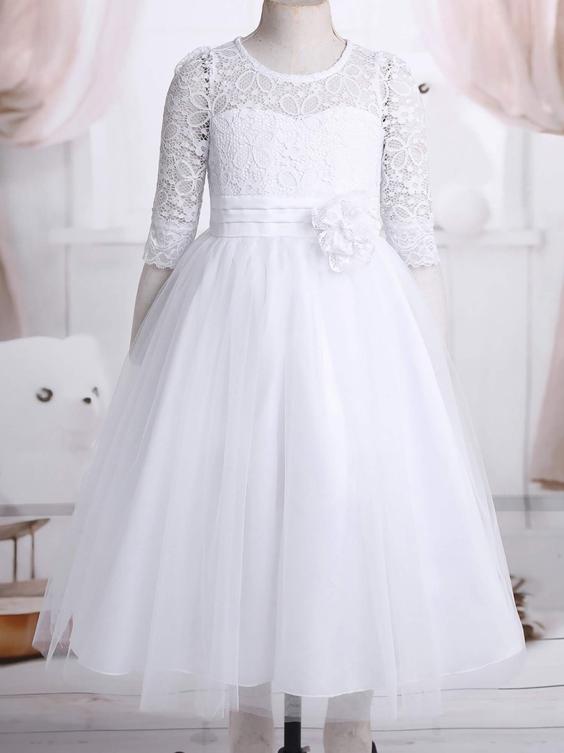 Floral Lace Communion Dress