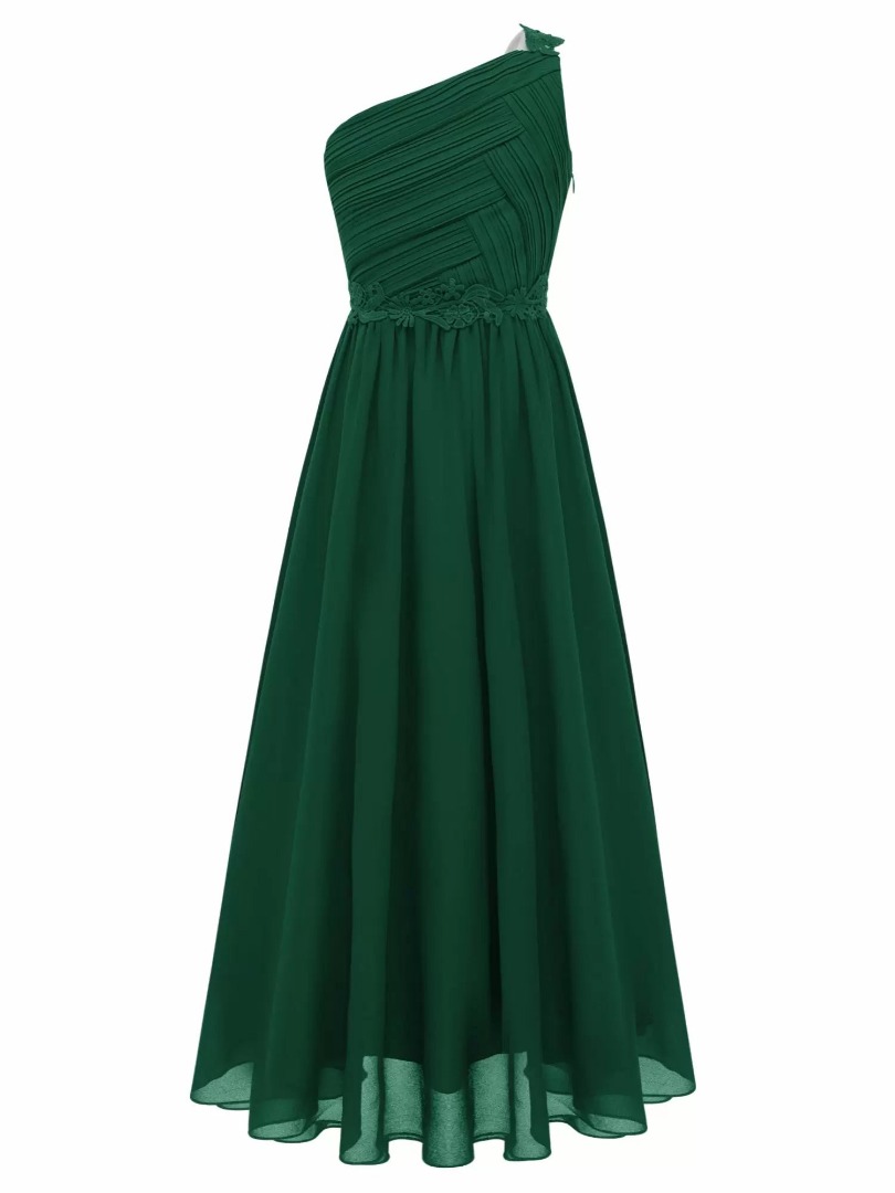 Green Chiffon Junior Bridesmaid Dress