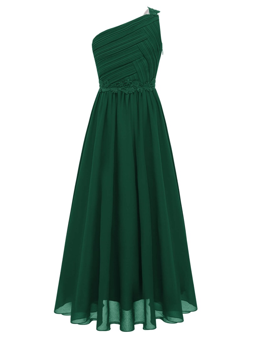 Girls Chiffon One Shoulder Maxi Dress