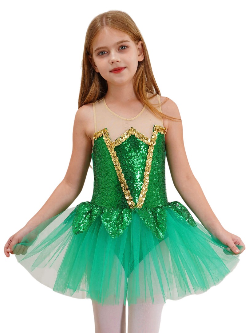 Girls Sequins Mesh Tutu Dress