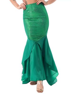 Women Sequined Mermaid Tail Skirt Costume front image