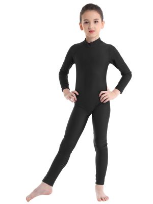 Kids Girls Long Sleeves Zippered Dancewear Gymnastics Unitard front image