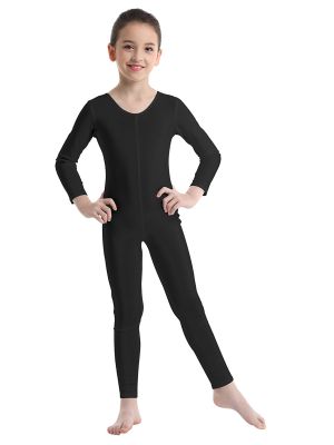 Kids Girls Long Sleeves Gymnastics Unitard Dancewear front image