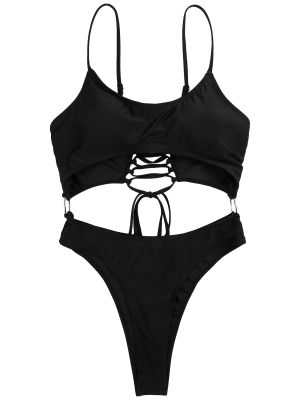 Women Scoop Neck One-Piece Swimsuit Monokini Bathing Suit front image