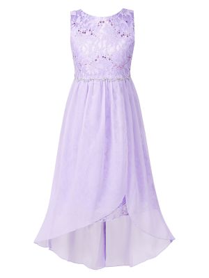 Kids Girls Mesh & Chiffon High-Low Party Dresses front image