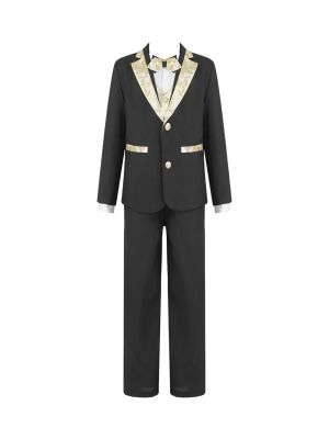 Kids Boys 5Pcs Jacquard Gentleman Tuxedo Suit front image