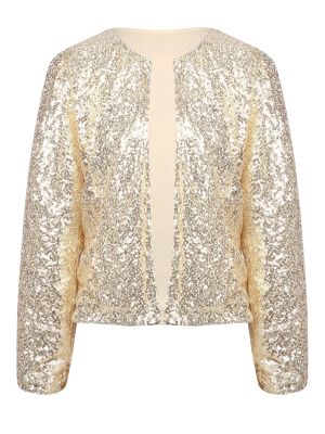 Women Sequin Open Front Coat Long Sleeve Outwear for Cocktail front image
